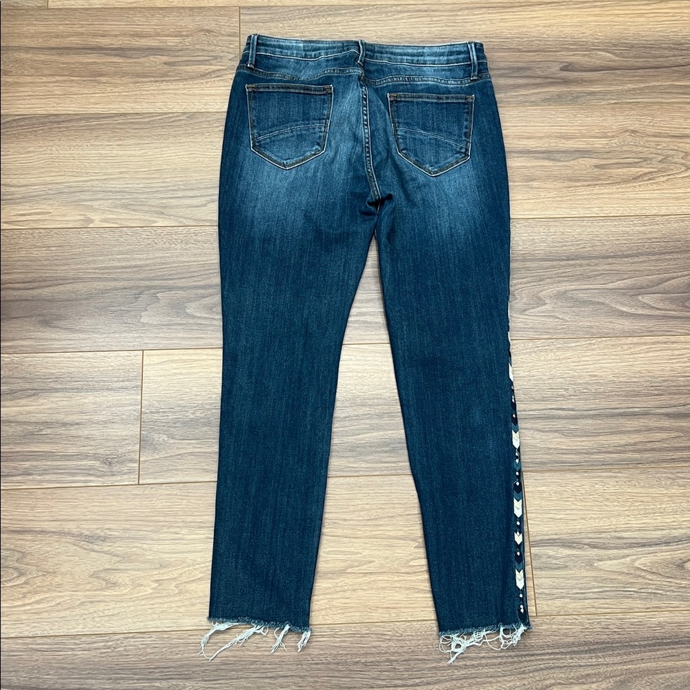 Driftwood Jackie Jeans with Chevron Side Embroidered Detail Size 31 - Picture 11 of 12